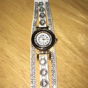 White & Diamond Wrap Watch